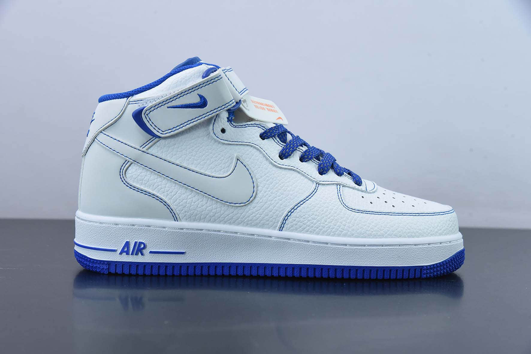 耐克Nike Air Force 1 Mid马克线满天星白蓝配色空军一号中帮休闲板鞋纯原版本 货号：MK0619-233