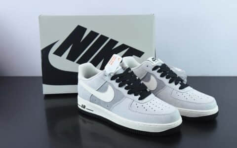 耐克Nike Air Force 1´07 LowGreyWhiteBlack麂皮灰白黑空军一号低帮休闲板鞋纯原版本 货号：KT3396-225