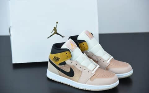 乔丹Air Jordan 1 Mid 淡粉橘中帮篮球鞋纯原版本 货号：DD2224 -200