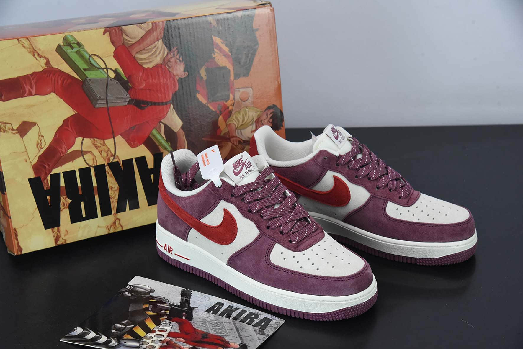 耐克Nike Otomo Katsuhiro x Nike Air Force 1’07 LV8 LowAKIRA大友克洋联名款麂皮酒红米白桔红空军一号休闲板鞋纯原版本 货号：DH3966-923