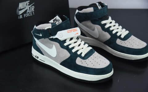 耐克Nike Air Force 1'07 奶白灰绿空军一号中帮运动休闲板鞋纯原版本 货号： DE6933-865