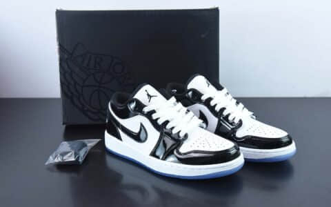 乔丹Air Jordan Retro 1 LowConcordAJ1乔丹一代黑白康扣漆皮低帮经典复古文化休闲运动篮球鞋纯原版本 货号： DV1309-100