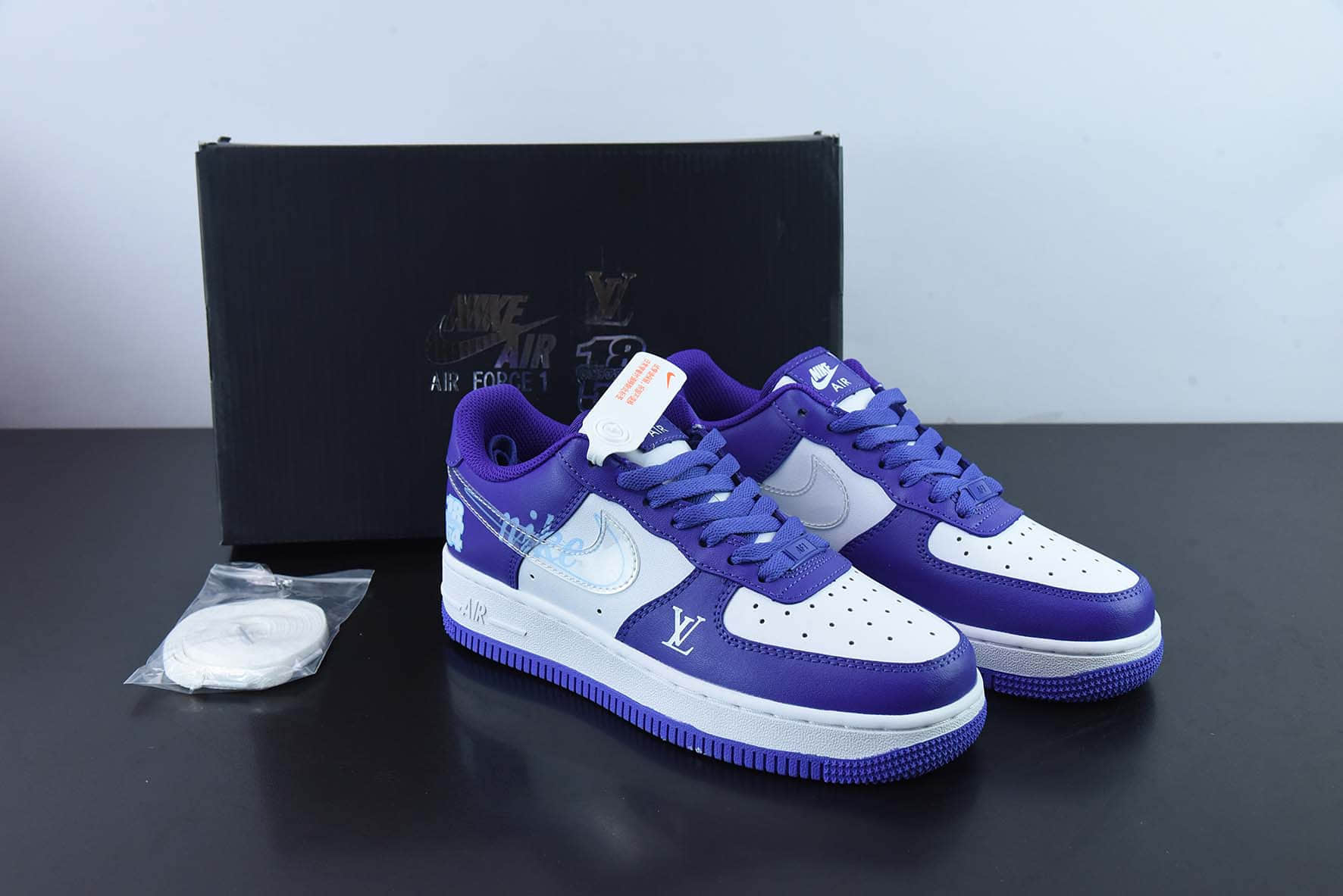 耐克Nike Air Force 1 Low 07 LV联名白紫透明钩空军一号低帮休闲板鞋纯原版本 货号：DH7561-288