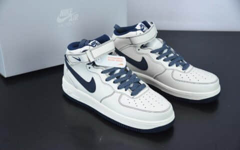 耐克Nike Air Force 1 MID 米深蓝满天星空军一号中帮休闲板鞋纯原版本 货号：MU3603-202