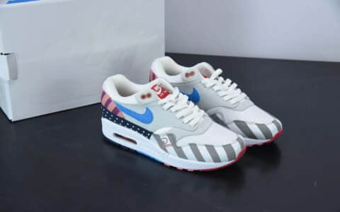 耐克Nike Piet Parra x Nike Air Max 1 White Multi彩虹游乐园复古气垫百搭慢跑鞋纯原版本 货号：AT3057-100