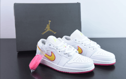 乔丹Air Jordan 1 Low AJ1白黄粉糖果低帮篮球鞋纯原版本 货号：CV4610-100