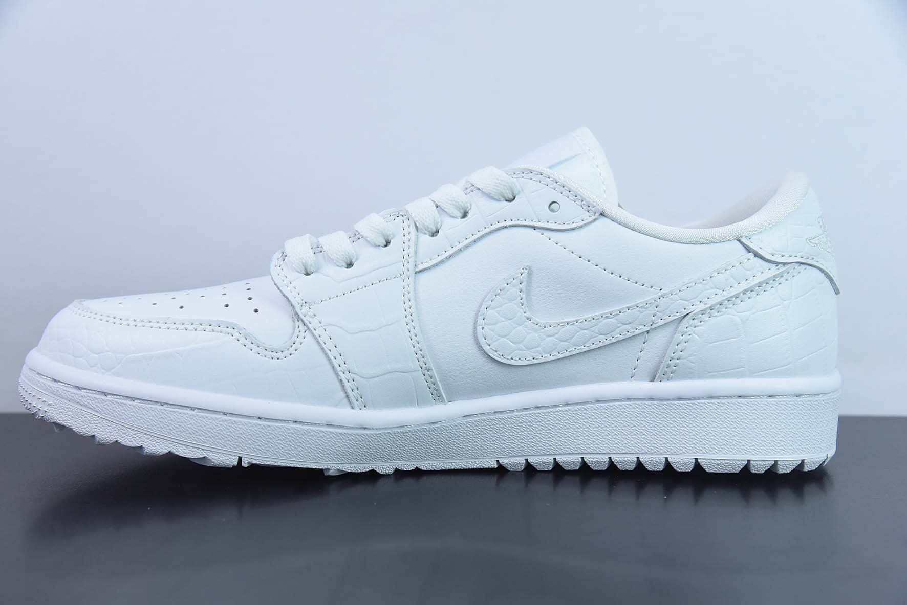 乔丹Air Jordan 1 Low GolfCroc PackAJ1乔丹一代高尔夫版系列全白鳄鱼纹低帮经典复古文化休闲运动鞋纯原版本 货号：DD9315-110 