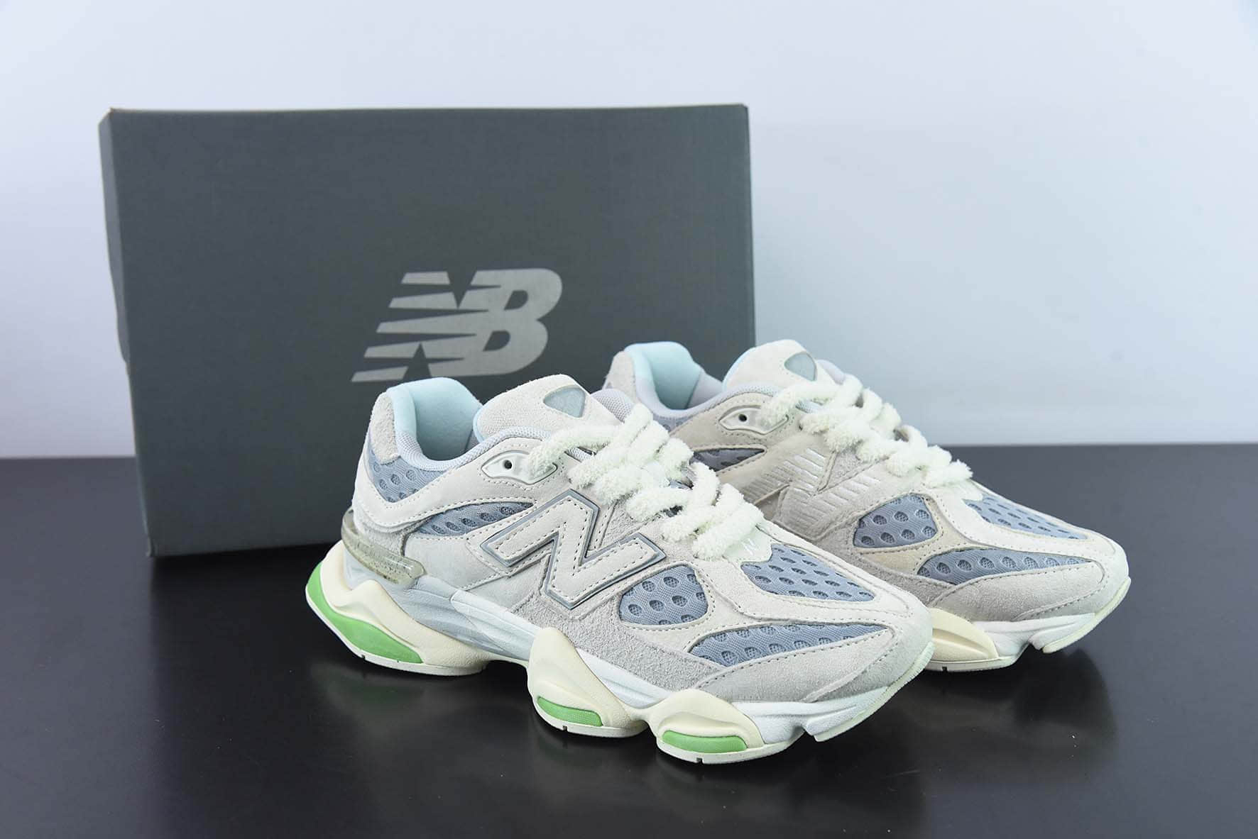 新百伦New BalanceJoe Freshgoods x New Balance NB9060联名款米白灰果绿复古休闲运动慢跑鞋纯原版本 货号：U9060BW1