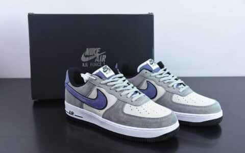 耐克Nike Air Force 1 Low ’07 灰紫勾麂皮空军一号低帮休闲板鞋纯原版本 货号：HH9636-056