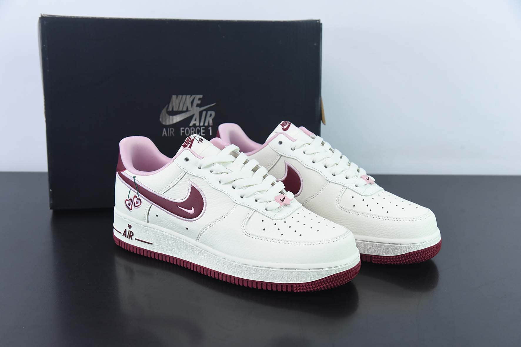 耐克Nike Air Force 1  Valentines's Day  樱桃情人节空军一号低帮休闲板鞋纯原版本 货号：FD4616-161