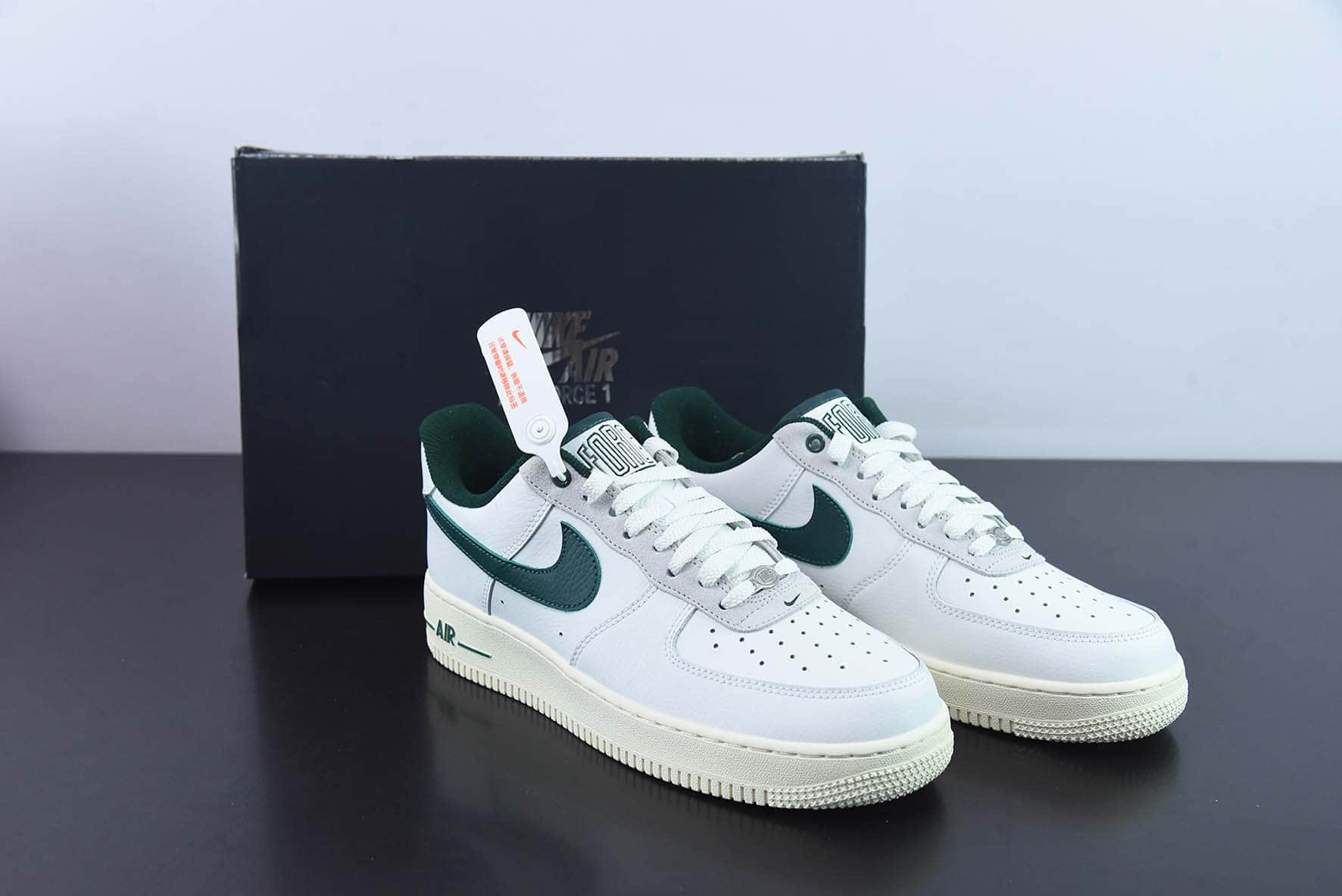 耐克Nike Air Force 1'07 LowCommand Force皮革白灰深绿氧化底空军一号低帮休闲板鞋纯原版本 货号：DR0148-102