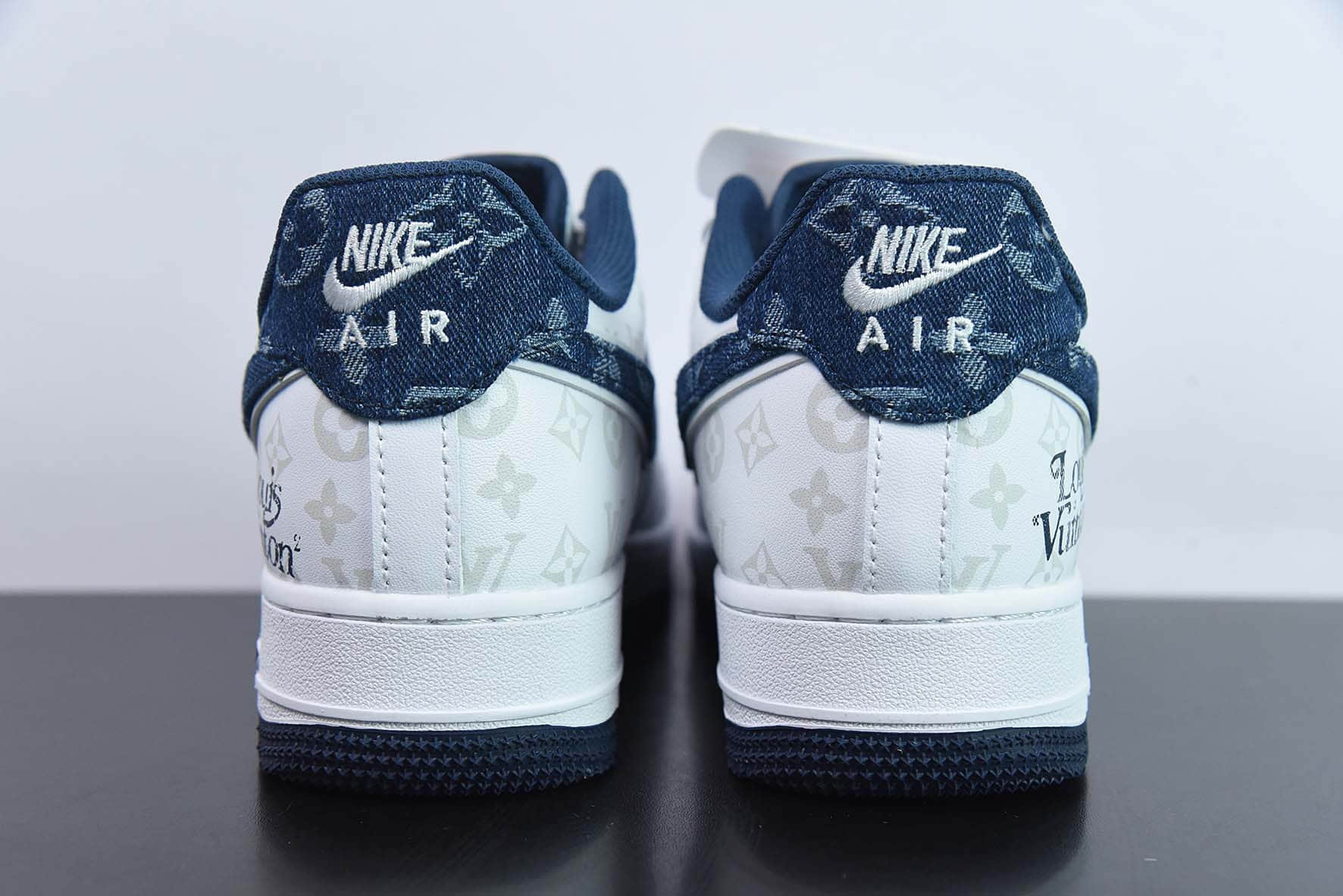 耐克Nike Air Force 1 07 “皮革白牛仔深蓝灰LV联名空军一号低帮休闲板鞋纯原版本 货号：DR9868-600