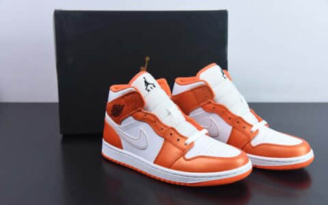 乔丹Air Jordan 1 Mid SE AJ1 白橙小扣碎中帮篮球鞋纯原版本 货号：DM3531-800