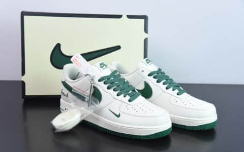 耐克Nike Air Force 1’07 LowWhiteGreenSilver空军一号40周年联名纪念款深绿银小钩低帮休闲板鞋纯原版本 货号：BM1996-066