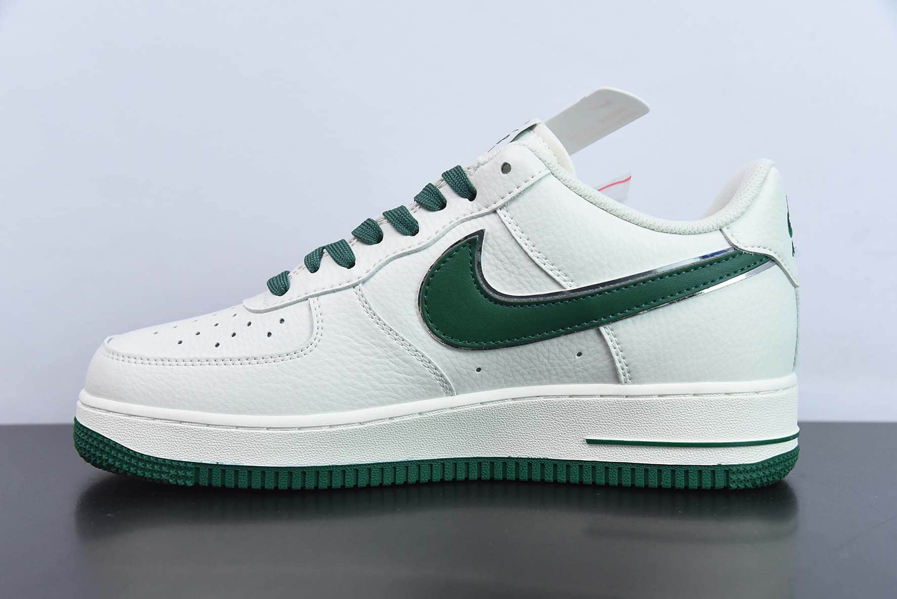 耐克Nike Air Force 1’07 LowWhiteGreenSilver空军一号40周年联名纪念款深绿银小钩低帮休闲板鞋纯原版本 货号：BM1996-066 