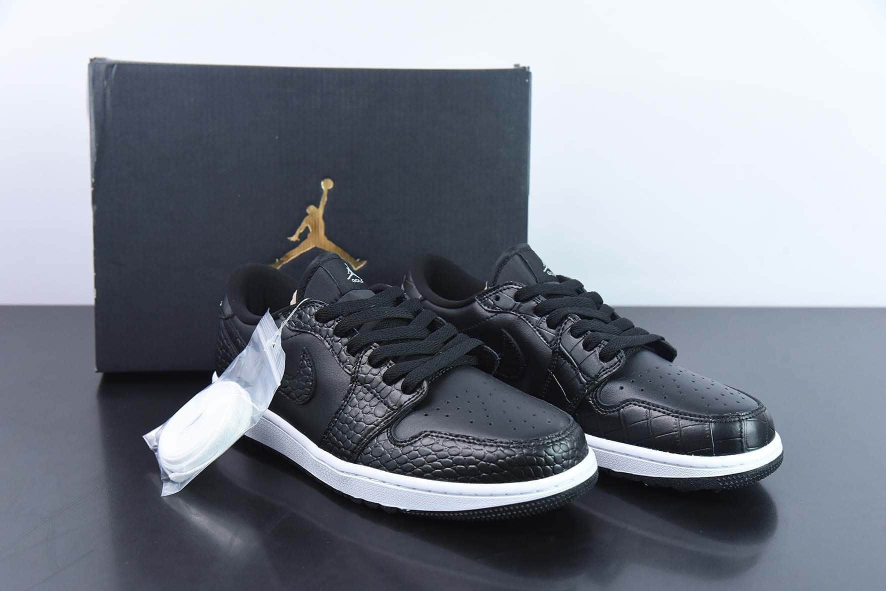 乔丹Air Jordan 1 Low OG Golf Black Croc AJ1高尔夫系列黑蛇纹低帮休闲板鞋纯原版本 货号：DD9315-003 