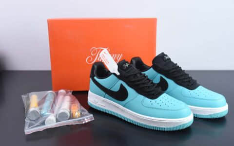 耐克Nike Tiffany & Co. x Nike Air Force 1 Low SP1837联名黑蒂芙尼蓝空军一号经典低帮百搭休闲运动板鞋纯原版本 货号：DZ1382-002