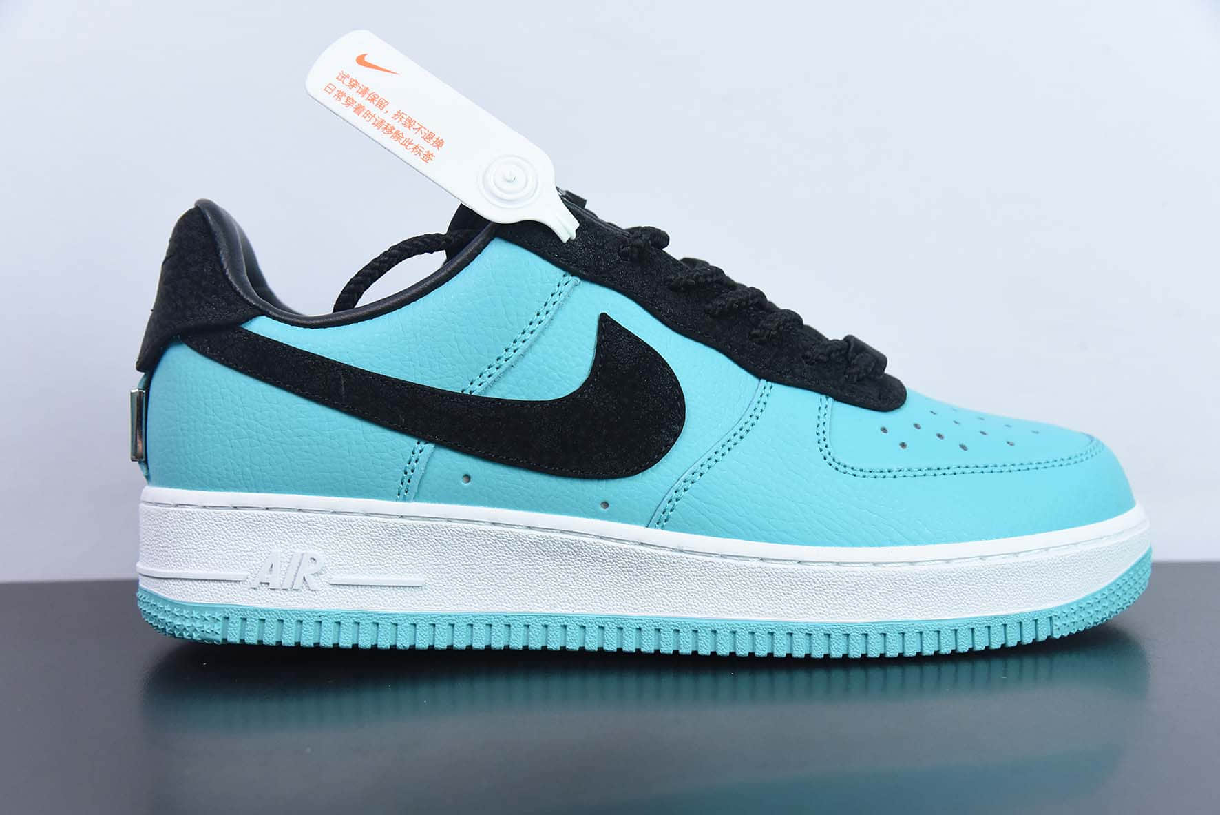 耐克Nike Tiffany & Co. x Nike Air Force 1 Low SP1837联名黑蒂芙尼蓝空军一号经典低帮百搭休闲运动板鞋纯原版本 货号：DZ1382-002