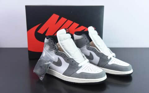 乔丹Air Jordan 1 Retro High OGWashed HeritageAJ1翻毛水洗灰白高帮复古篮球鞋纯原版本 货号：DZ5485-051