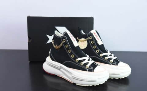 匡威Converse Run Star Legacy 1970 Cx HighValentine’s Day情人节限定黑金爱心刺绣链条传承改良系列夹心厚底高帮解构重组风增高休闲运动帆布鞋纯原版本 货号：A05137C