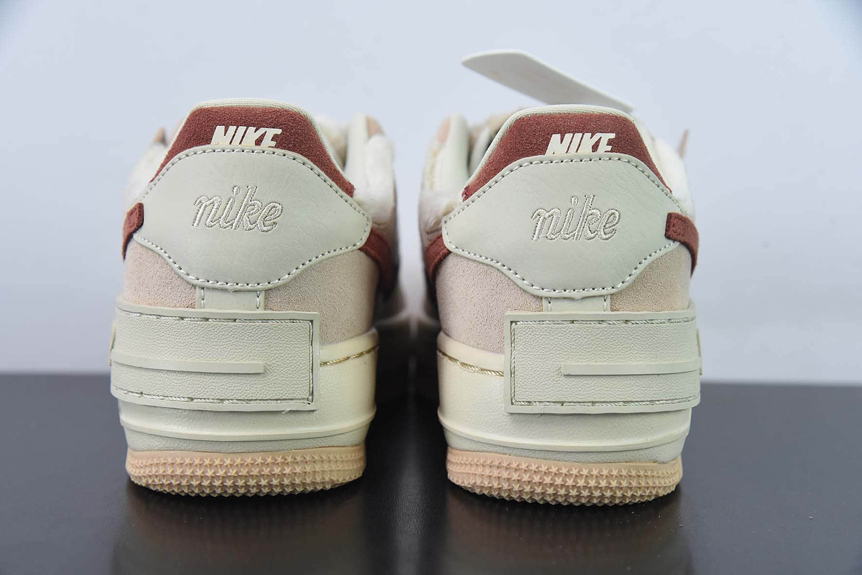 耐克Nike Air Force 1 Shadow 麂皮灰粉空军一号马卡龙轻量增高低帮百搭板鞋纯原版本 货号：DZ4705-200