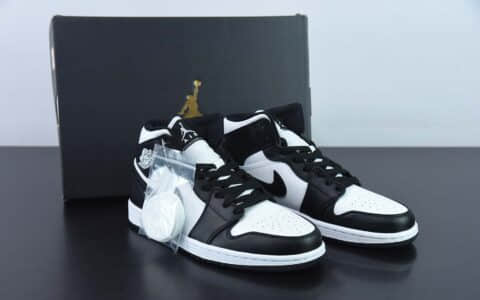 乔丹Air Jordan 1 MidInvertAJ1乔丹一代黑白熊猫中帮经典复古文化休闲运动篮球鞋纯原版本 货号：DV0991-101