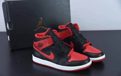 乔丹Air Jordan 1 Mid Alternate Bred AJ1黑红禁穿中帮篮球鞋纯原版本 货号：DQ8426-060