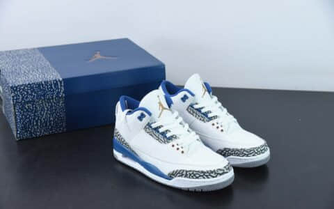 乔丹Air Jordan 3 Retro WizardsAJ3白蓝爆裂纹男子文化篮球鞋纯原版本 货号：CT8532-148