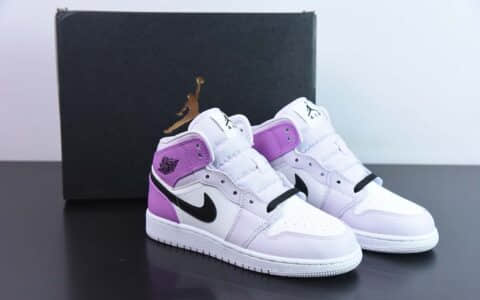乔丹Air Jordan 1 Mid AJ1薰衣草白紫粉中帮篮球鞋纯原版本 货号：DQ8423-501