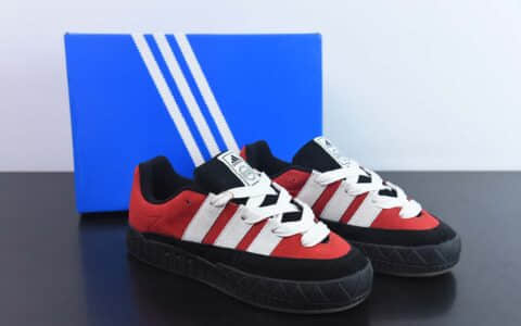 阿迪达斯Adidas Adimatic Low 马蒂奇系列黑红低帮复古鲨鱼面包鞋运动休闲滑板板鞋纯原版本 货号：GY2903