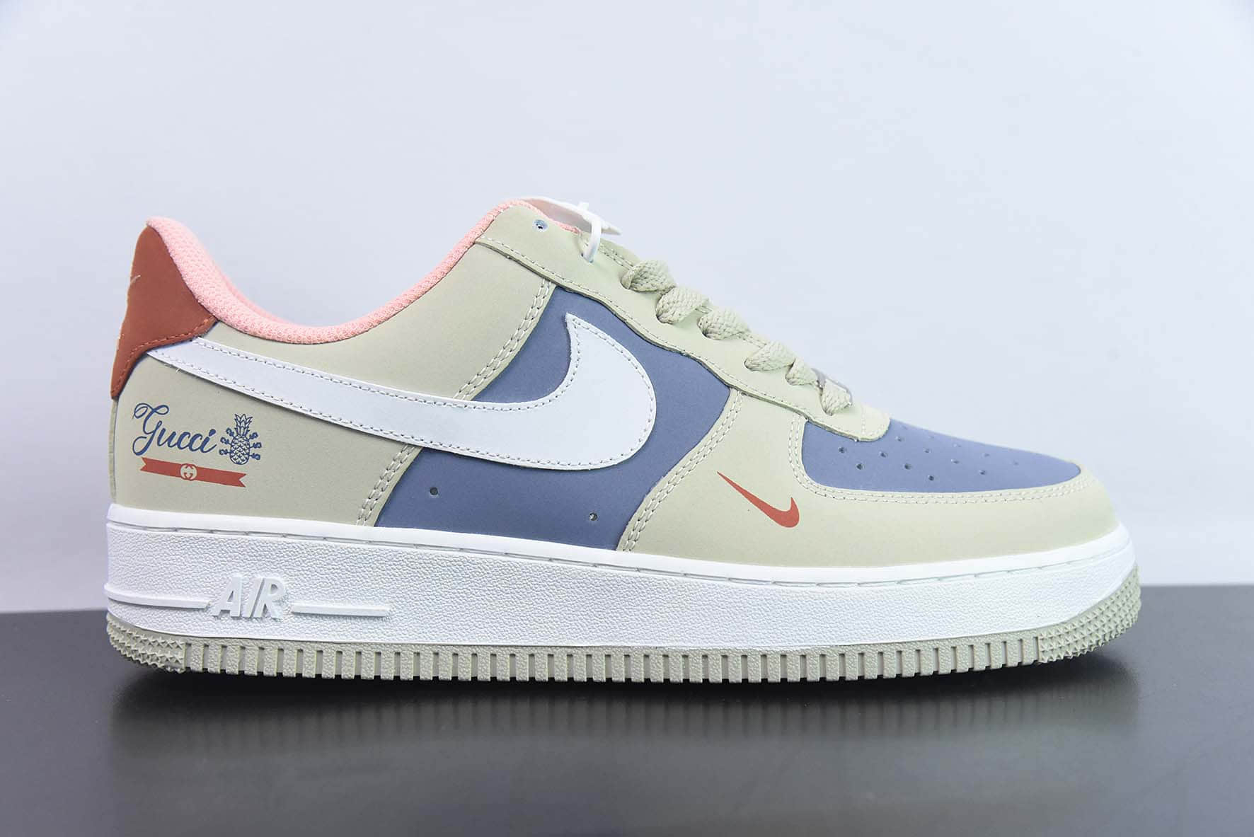耐克Nike NIke Air Force 1 '07 Low “古驰联名款卡其灰拼接”空军一号低帮休闲板鞋纯原版本 货号：315122-009 