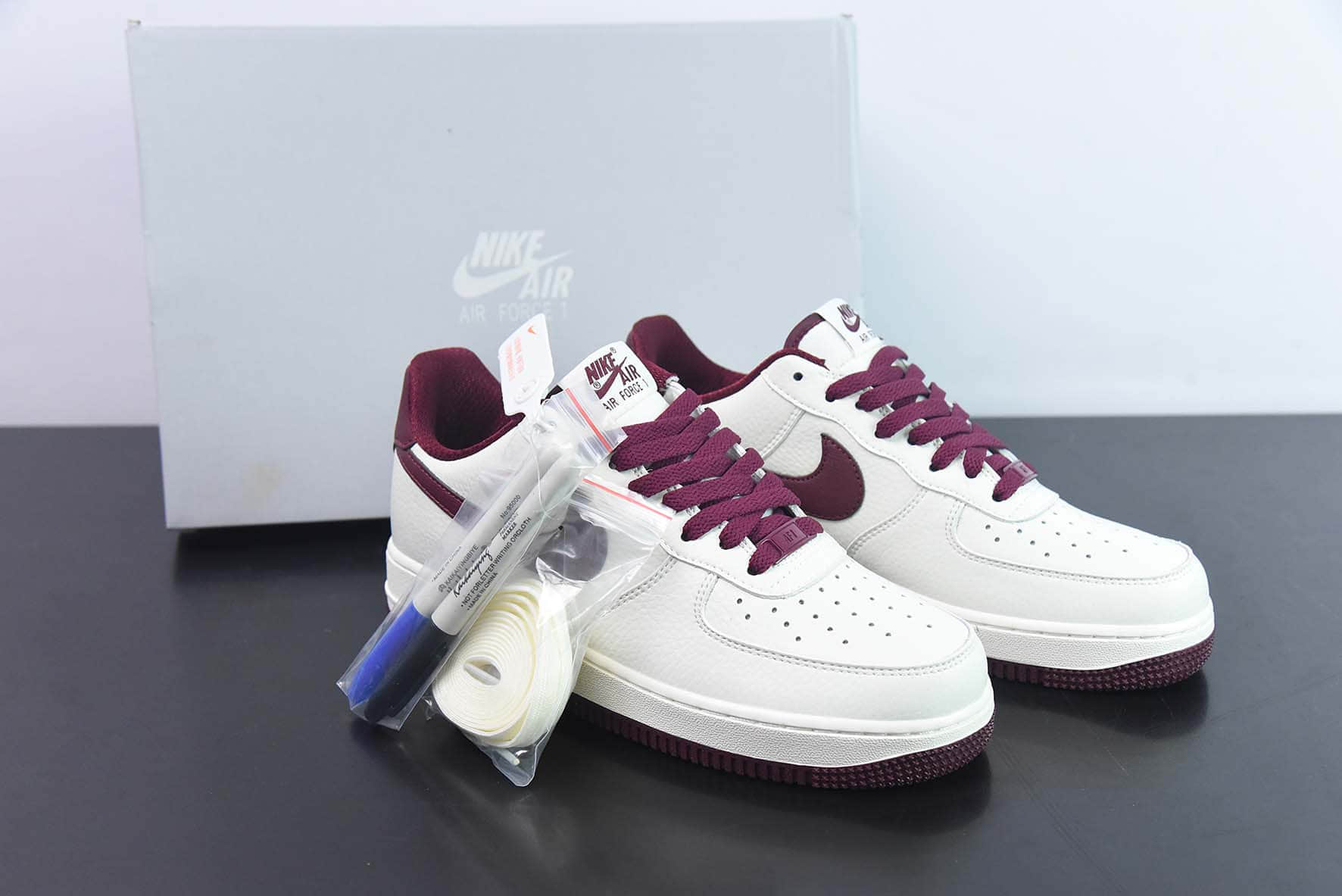 耐克Nike Air Force 1'07 Low 酒红白空军一号低帮休闲板鞋纯原版本 货号：GH5622-063