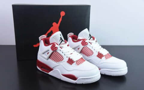 乔丹Air Jordan 4 RetroAlternate 89AJ4代亚特兰大白红中帮复古休闲运动文化篮球鞋纯原版本 货号：308497-106