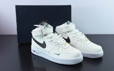 耐克Nike Air Force 1'07 Mid SE40th Anniversary皮革米白棕绿40周年空军一号经典低帮百搭休闲运动板鞋纯原版本 货号：DR9513-100