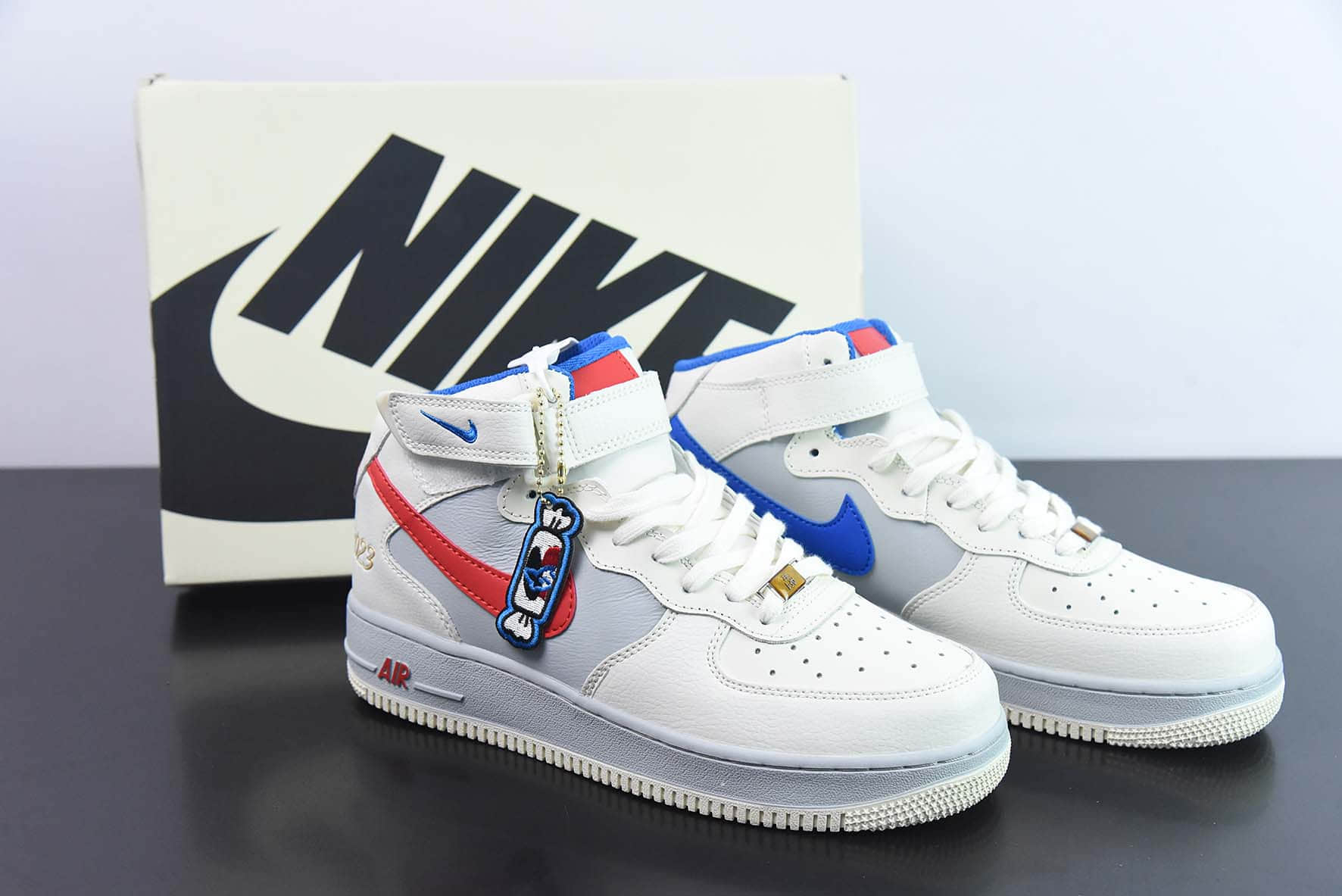 耐克Nike Air Force 1 AF1米白灰红大白兔奶糖空军一号中帮休闲板鞋纯原版本 货号：CW0088-928