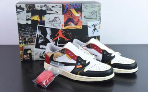 乔丹Air JordanUnion LA x Off-White x Air Jordan 1 Low OGGOAT LOWSAJ1 “OW三方联名黑白红倒钩”低帮篮球鞋纯原版本 货号：CZ0790-107