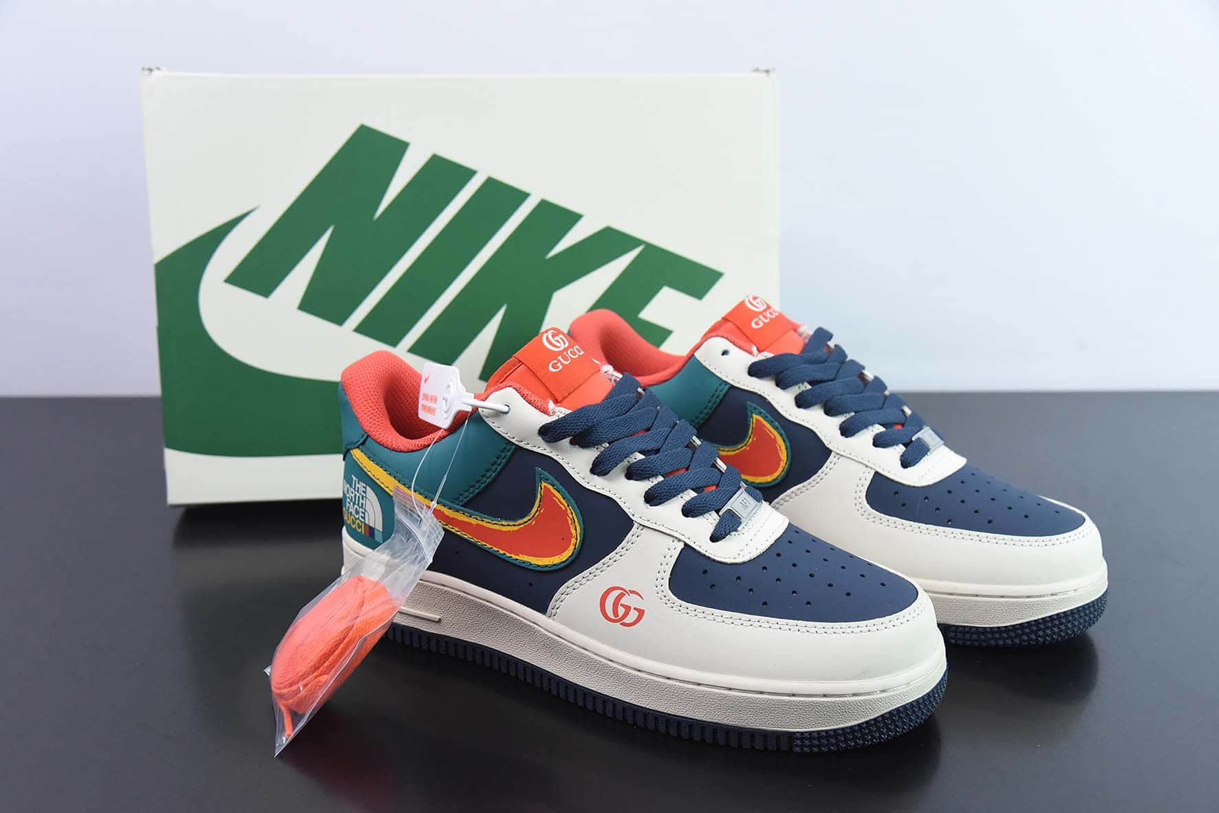 耐克Nike Air Force 1'07 Low 北面古驰三方联名七彩热成像空军一号低帮休闲板鞋纯原版本 货号：BS9055-306 