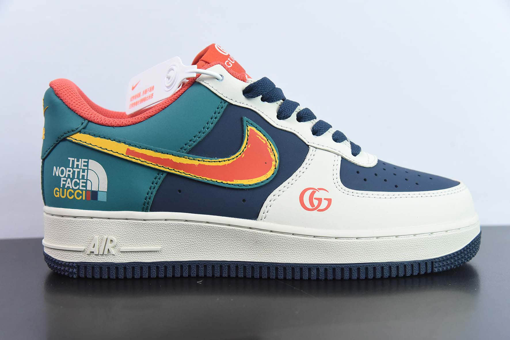 耐克Nike Air Force 1'07 Low 北面古驰三方联名七彩热成像空军一号低帮休闲板鞋纯原版本 货号：BS9055-306 