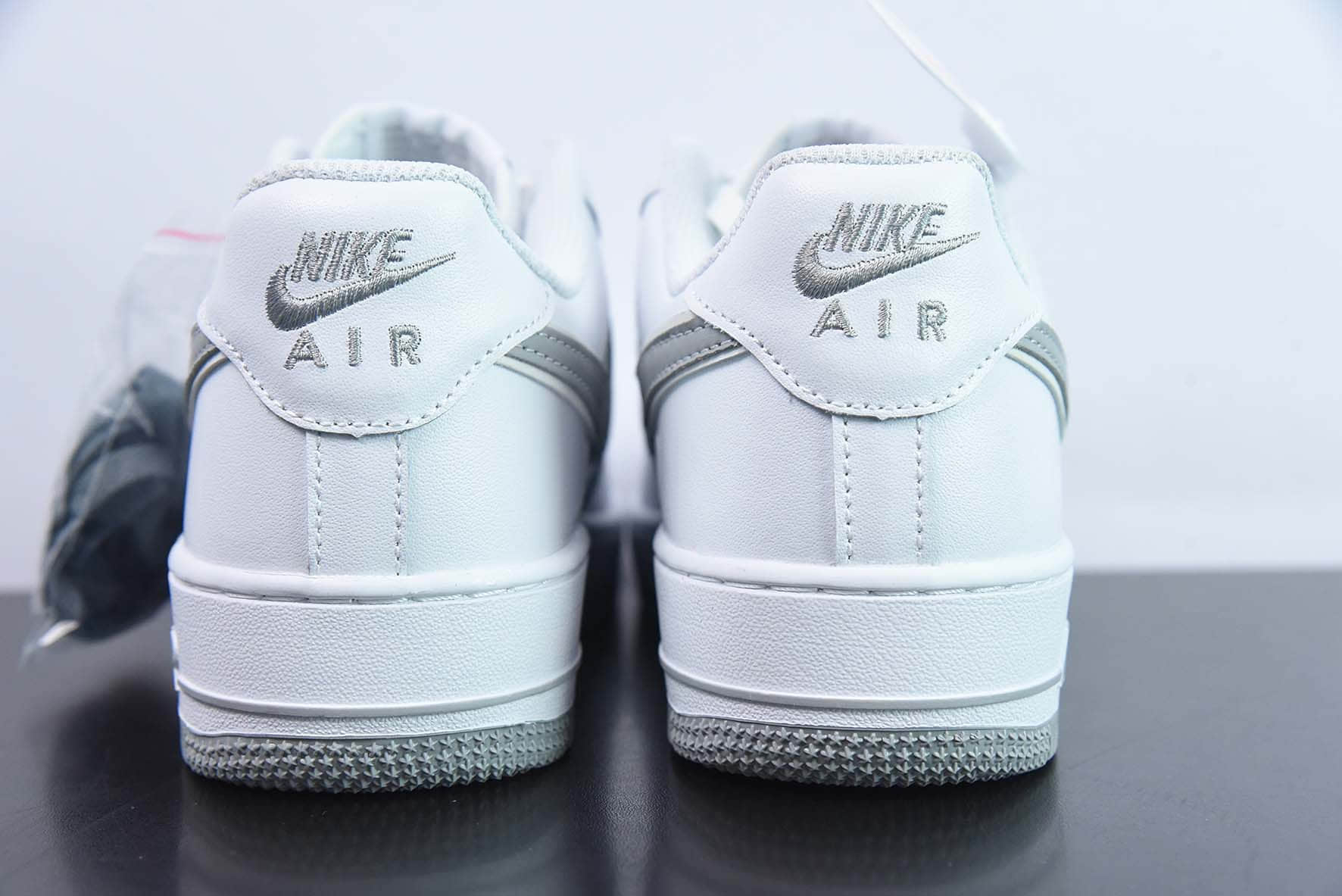 耐克Nike Air Force 1灰白刺绣小勾空军一号低帮休闲运动板鞋纯原版本 货号：CV5696-961