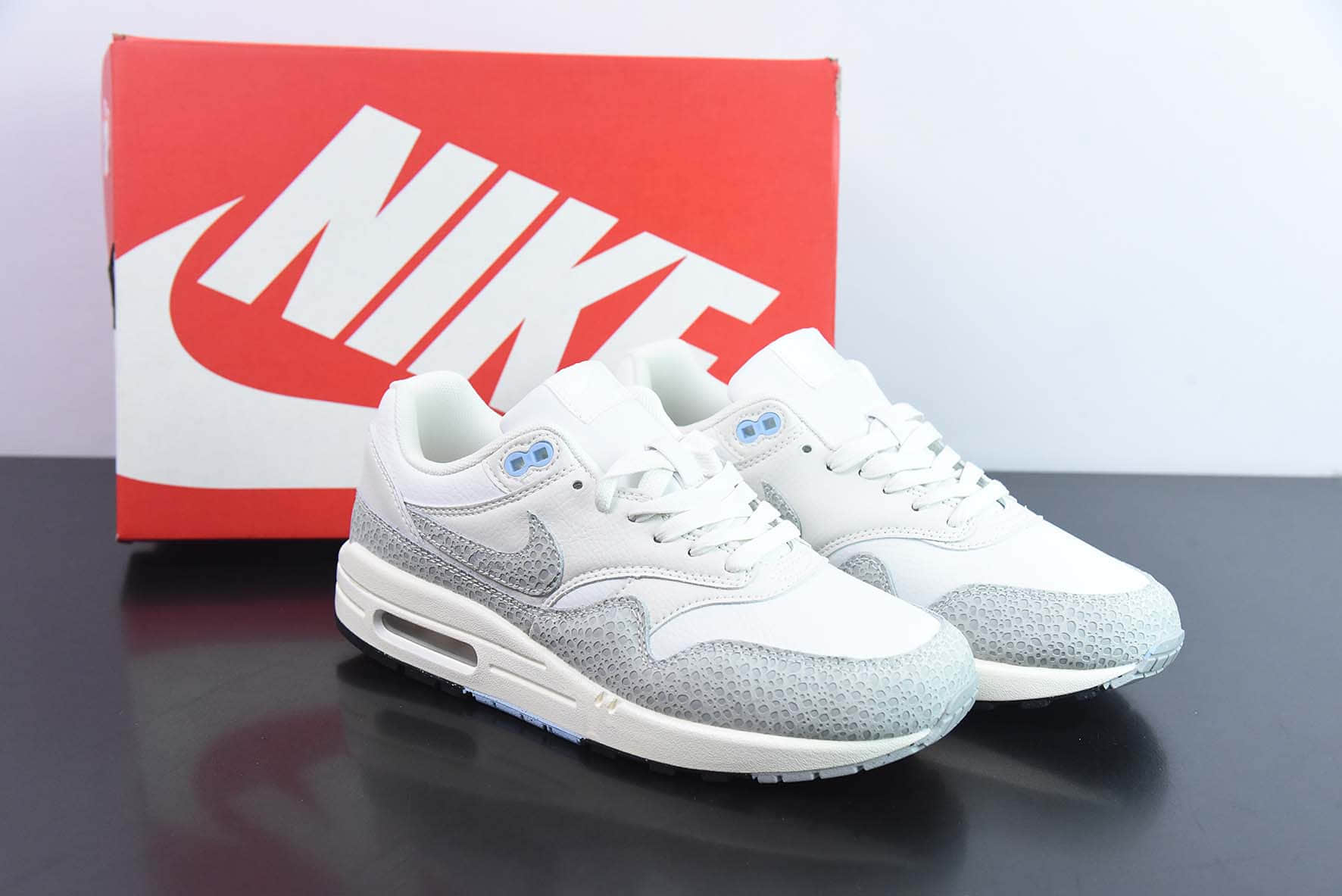 耐克Nike Air Max 1Safari Summit White初代灰白石斑纹复古气垫百搭休闲运动慢跑鞋纯原版本 货号：FB5059-100 