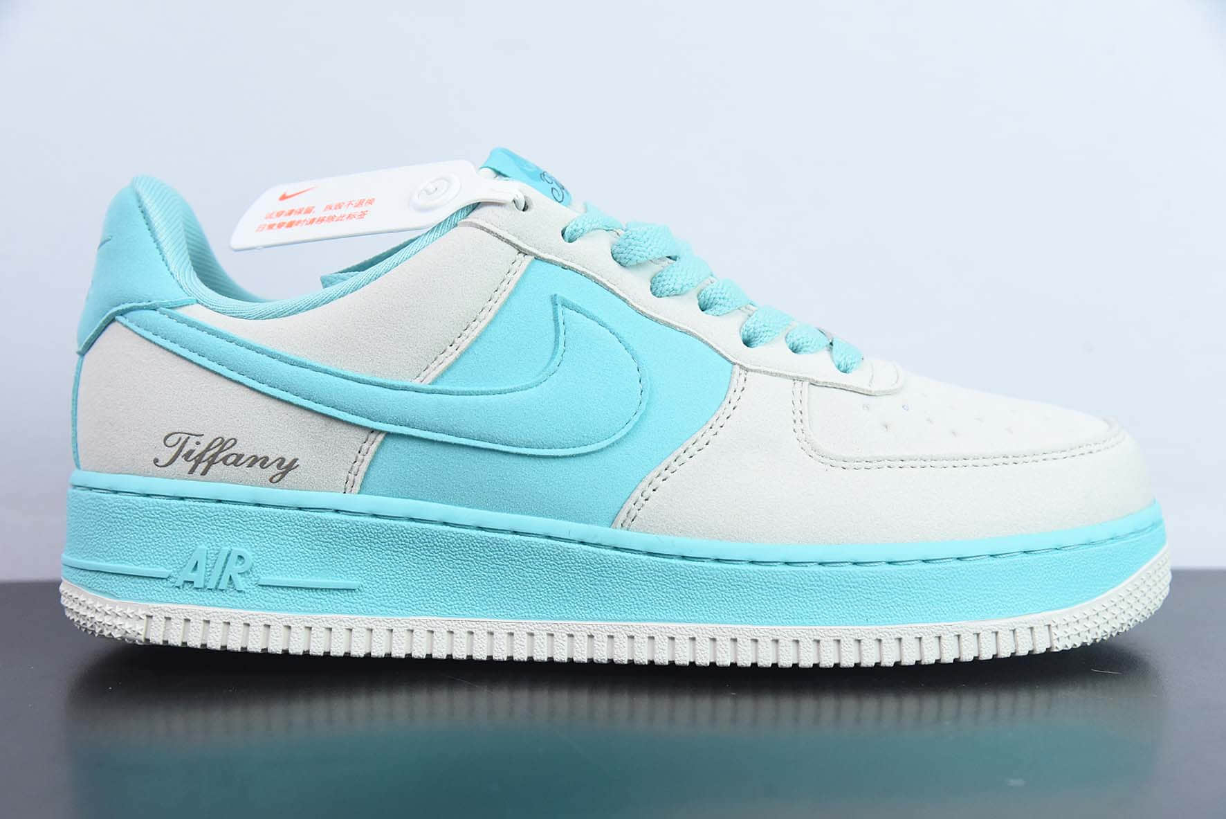 耐克Nike X TIFFANY & CO.AIR Force 1 1837蒂芙尼联名蓝灰空军一号低帮百搭休闲运动板鞋纯原版本 货号：DZ1382-003 