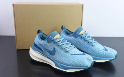 耐克Nike ZoomXInvincibleRunFlyknit3Peacock BlueOrange不可战胜3代系列针织孔雀蓝橙轻量飞织低帮休闲运动慢跑鞋纯原版本 货号：DR2615-401