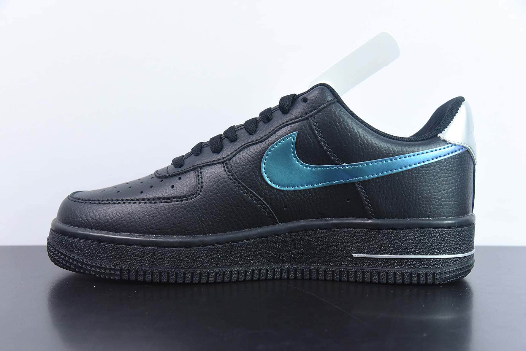 耐克Nike Air Force 1’07 LowBlack Blue Lightning皮革黑镭射蓝太空银小钩空军一号经典低帮百搭休闲运动板鞋纯原版本 货号：FD0654-001