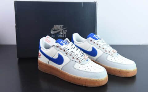 耐克Nike Air Force 1’07 LowSJackie Robinson皮革米白灰宝蓝红42球衣空军一号经典低帮板鞋纯原版本 货号：FN1868-100