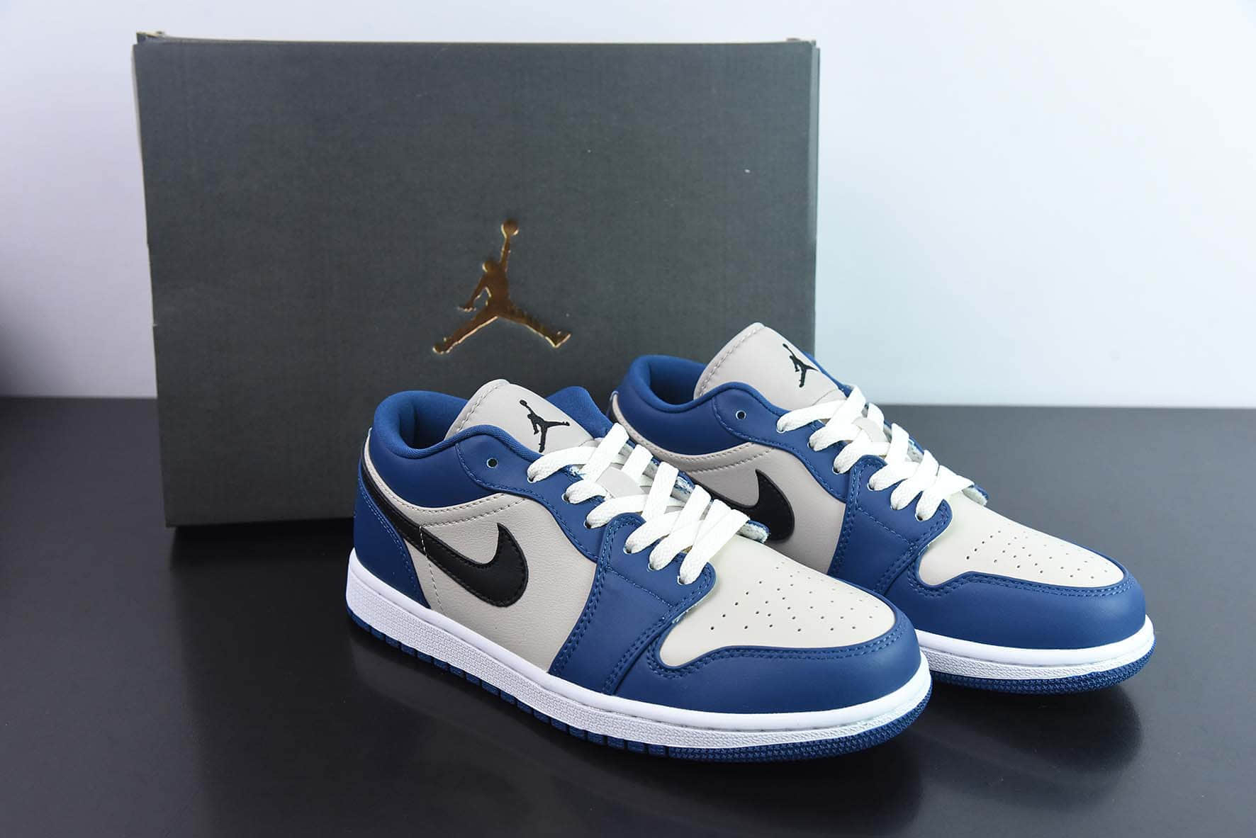 乔丹Air Jordan 1 Low AJ1蓝灰低帮休闲板鞋纯原版本 货号：DC0774-402