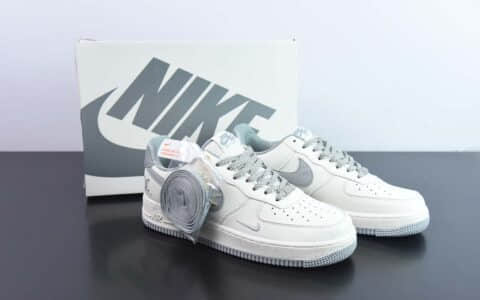 耐克Nike Air Force 1 07 LV8BeigeGrey LV“皮革米白狼灰LV印花”空军一号低帮休闲板鞋纯原版本 货号：NK6369-568