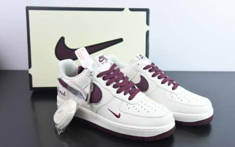 耐克Nike Air Force 1'07 Low Keep Fresh 米酒红小勾空军一号低帮休闲板鞋纯原版本 货号：BM2023-102