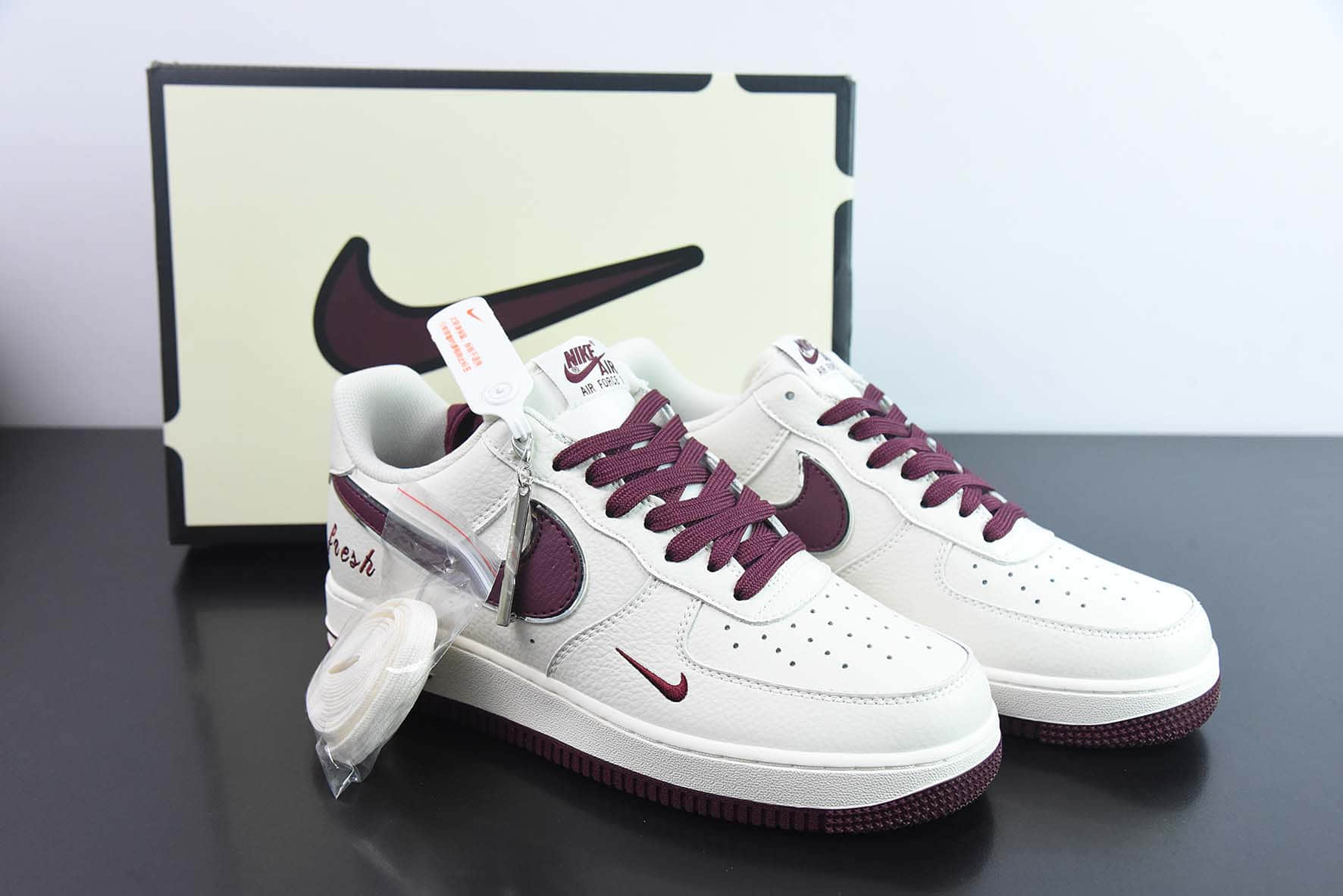 耐克Nike Air Force 1'07 Low Keep Fresh 米酒红小勾空军一号低帮休闲板鞋纯原版本 货号：BM2023-102