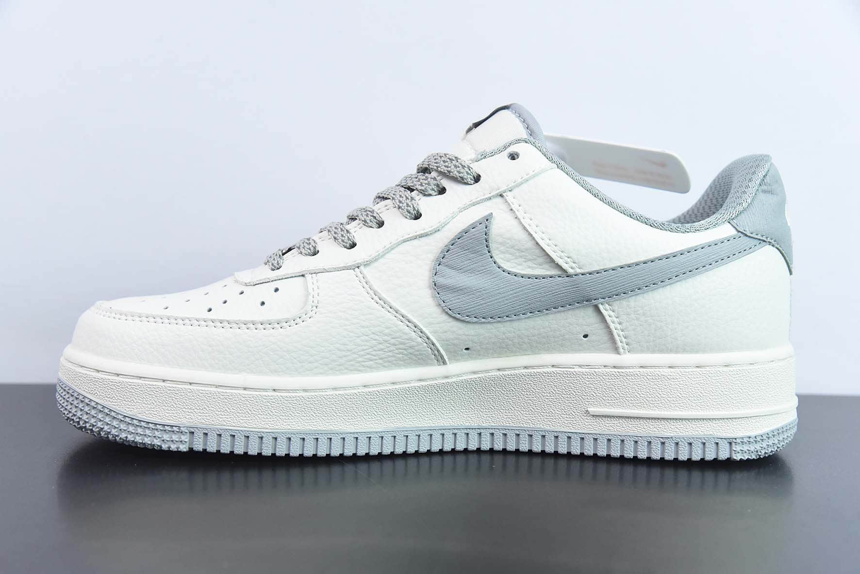 耐克Nike Air Force 1 07 LV8BeigeGrey LV“皮革米白狼灰LV印花”空军一号低帮休闲板鞋纯原版本 货号：NK6369-568