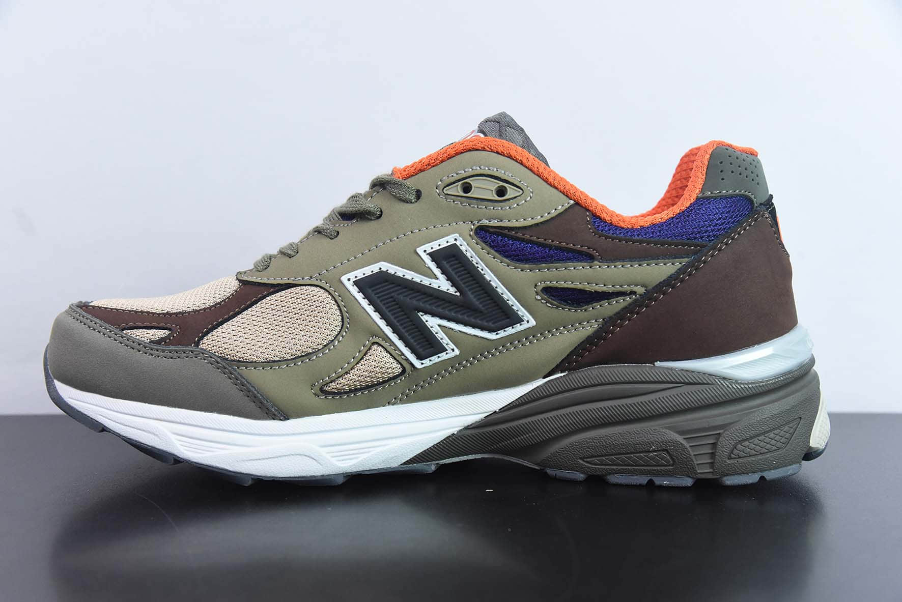 新百伦New Balance Made in USA M990V3KhakiOrange三代系列卡其深棕橙低帮美产血统经典复古休闲运动百搭老爹跑步鞋纯原版本 货号：M990BT3